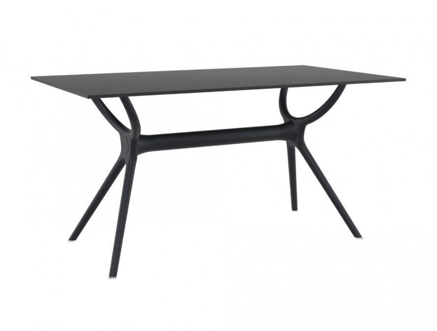 Table MALTA 140 cm stratifié HPL pour l’intérieur et l’extérieur en noir